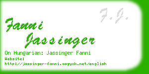 fanni jassinger business card